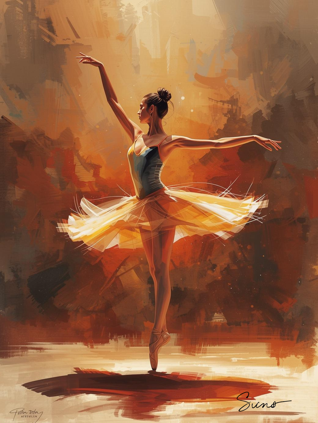 Ballet Wall Art Print Digital Download | Ballerina Poster | Dance Studio Decor | Beige Neutral Dancer Painting Canvas