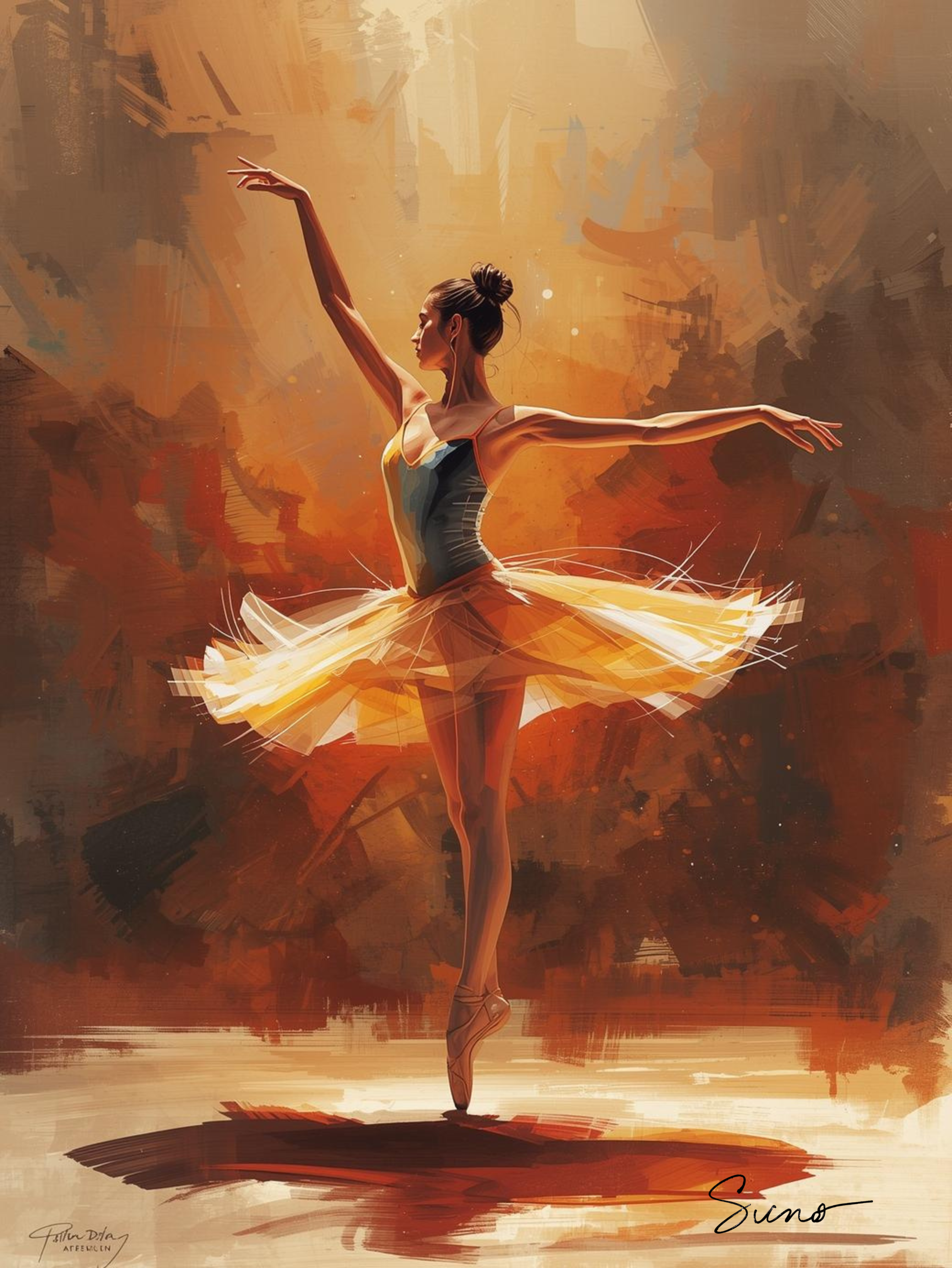 Ballet Wall Art Print Digital Download | Ballerina Poster | Dance Studio Decor | Beige Neutral Dancer Painting Canvas