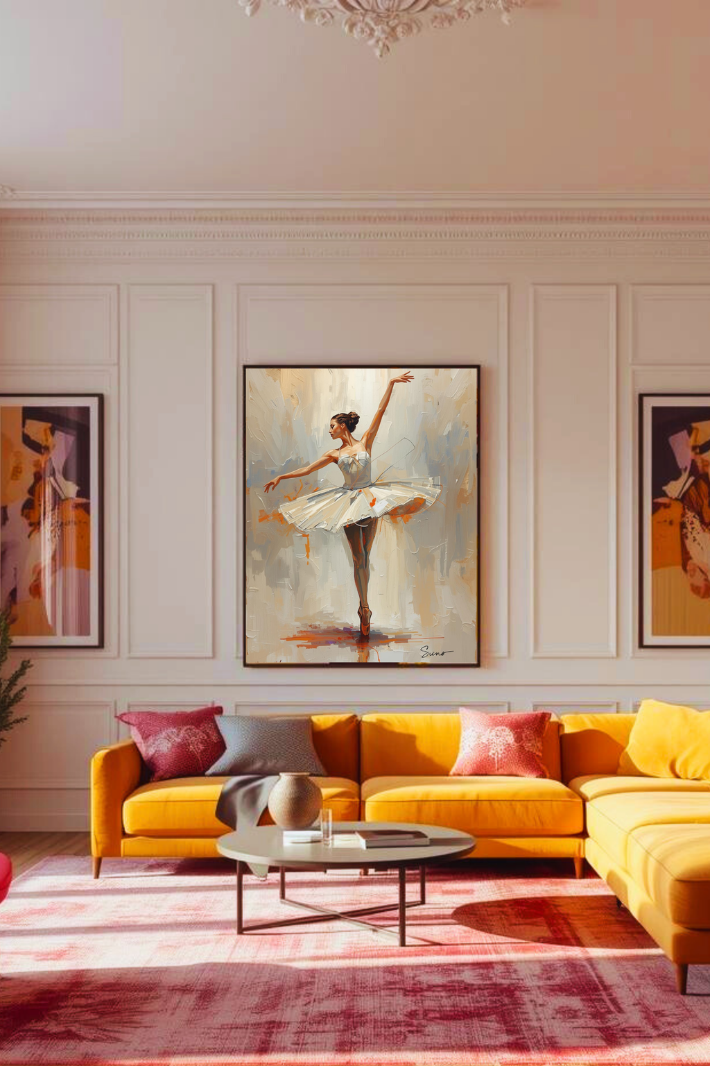 Ballet Wall Art Print Digital Download | Ballerina Poster | Dance Studio Decor | Beige Neutral Dancer Painting Canvas