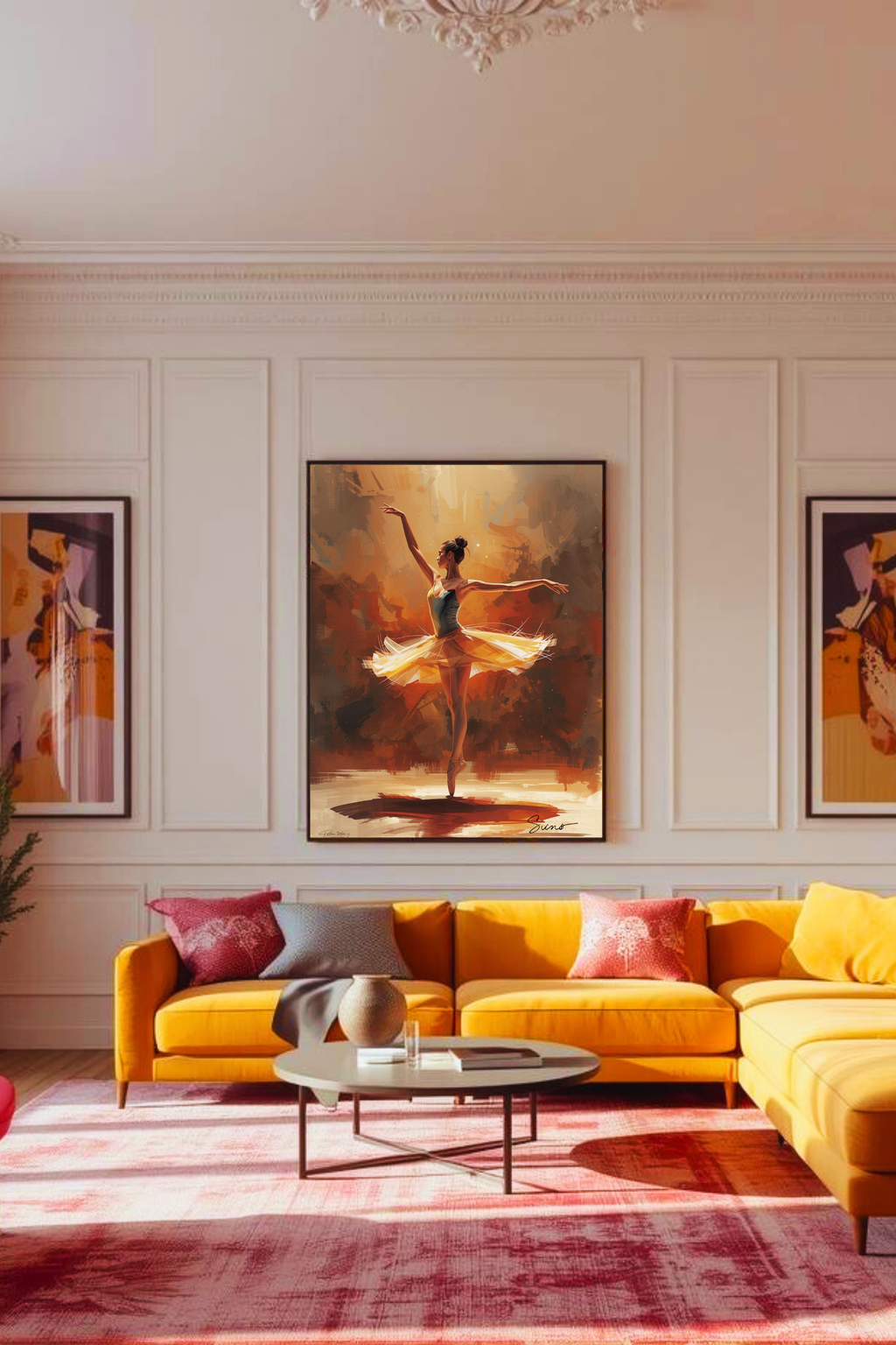 Ballet Wall Art Print Digital Download | Ballerina Poster | Dance Studio Decor | Beige Neutral Dancer Painting Canvas