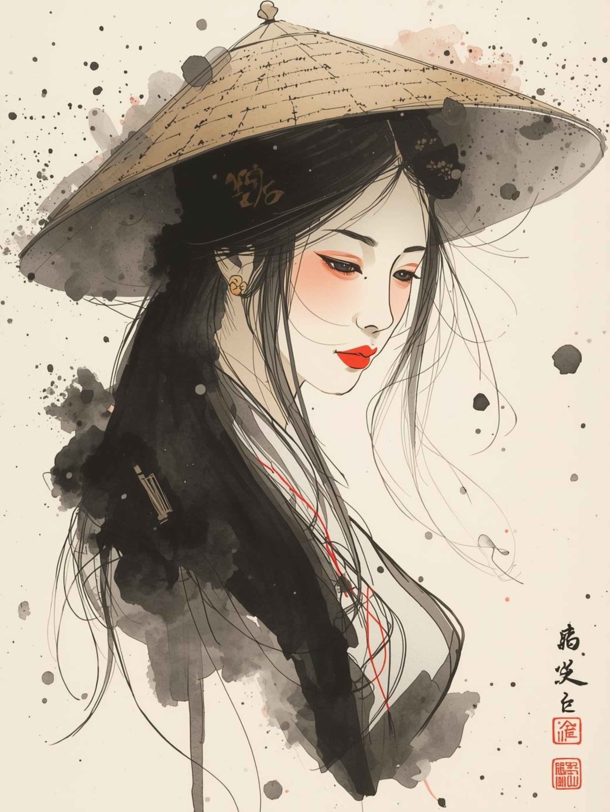 Japanese illustration - Digital download - Wall decoration - Asian zen landscape poster - Spring floral illustration - Sakura illustration