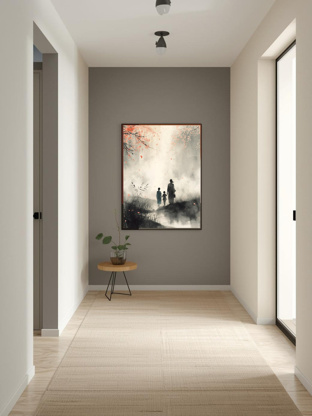 Japanese illustration - Digital download - Wall decoration - Asian zen landscape poster - Spring floral illustration - Sakura illustration