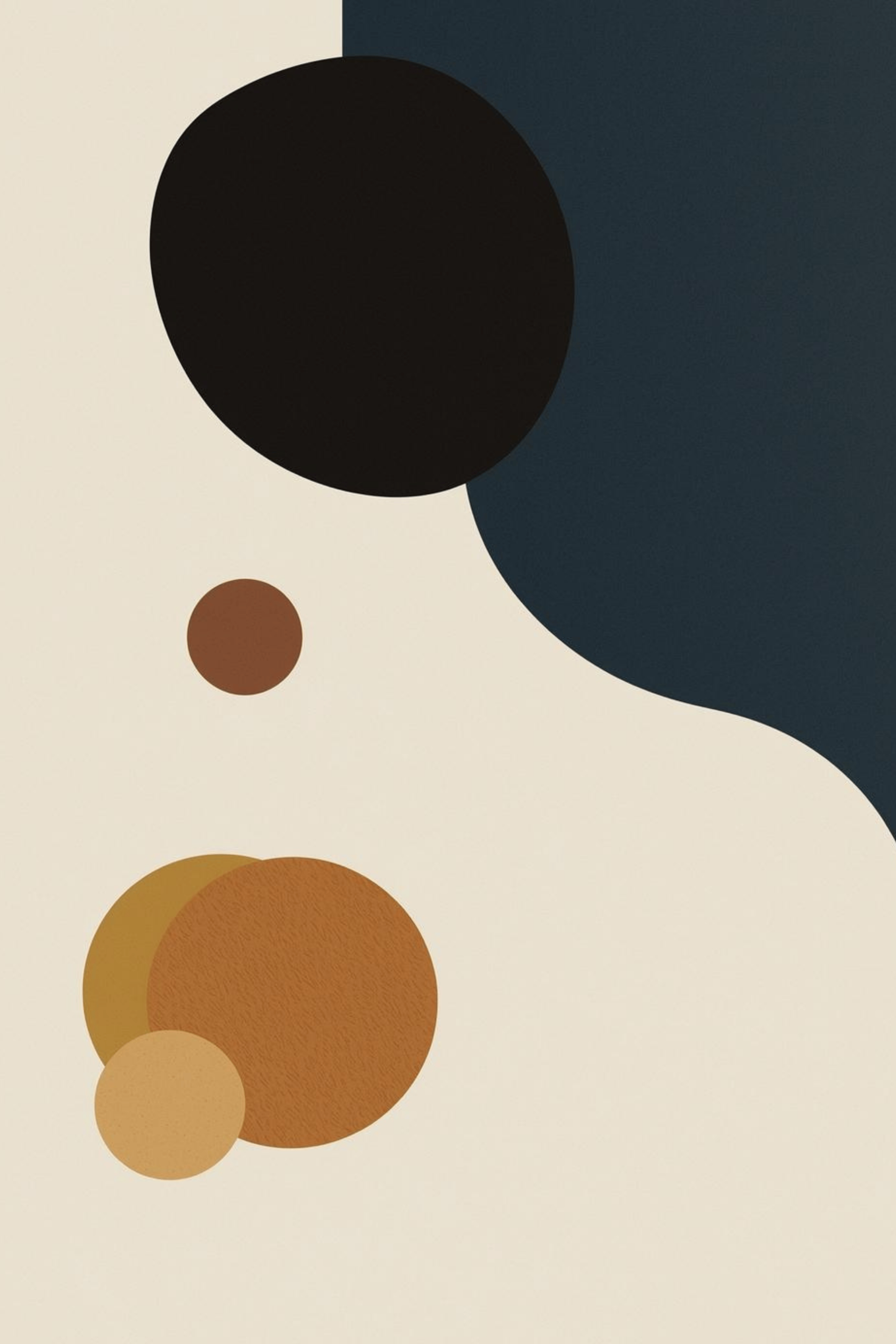 Lot de 3 Affiches Abstraites | Boho Chic | Impression Digitale | Formes Géométriques | Décoration Murale Neutre & Terracotta