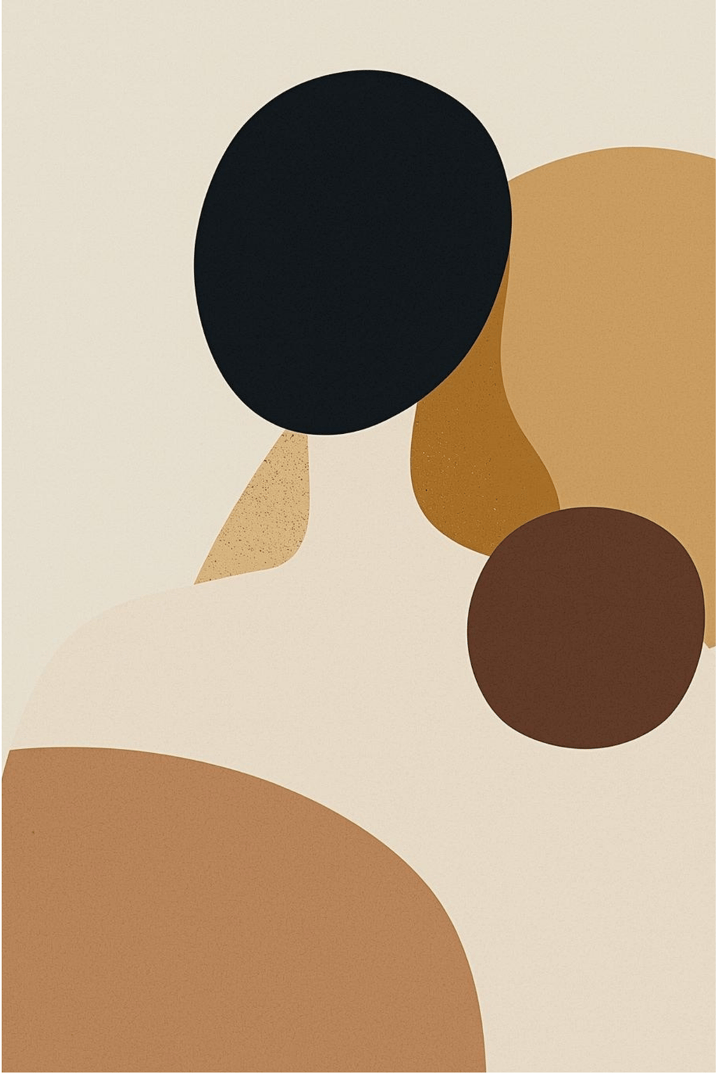 Lot de 3 Affiches Abstraites | Boho Chic | Impression Digitale | Formes Géométriques | Décoration Murale Neutre & Terracotta