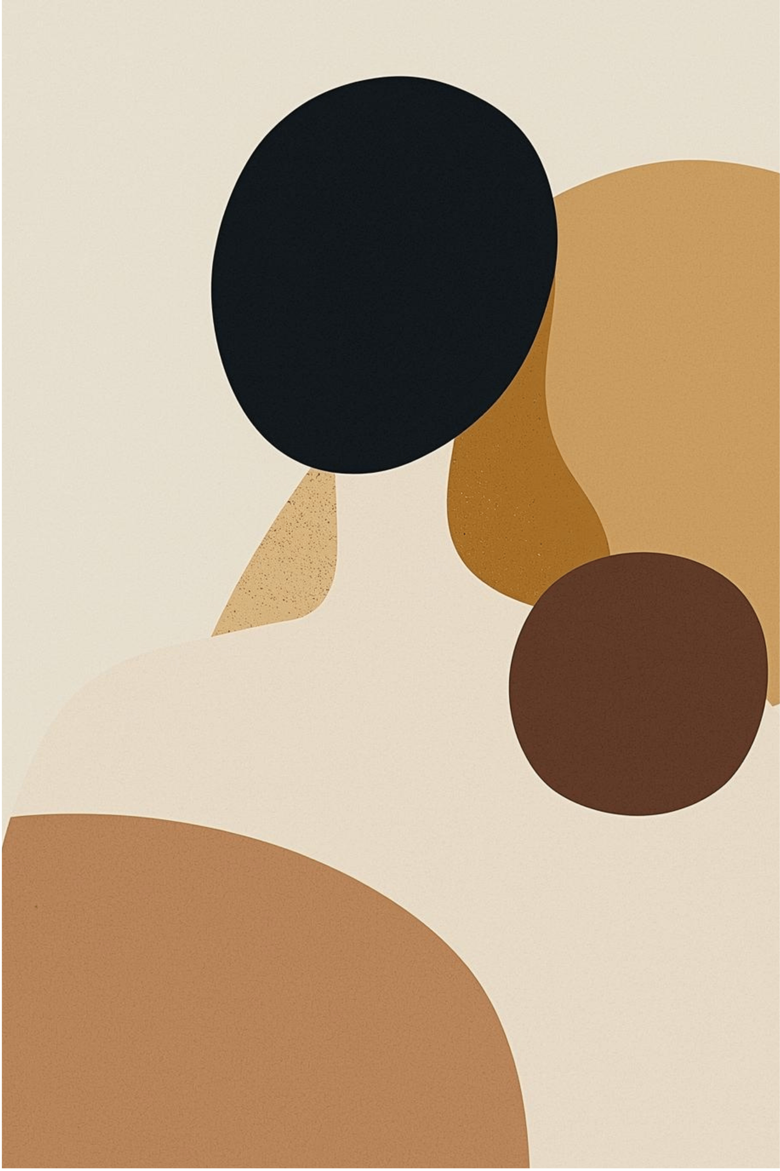 Lot de 3 Affiches Abstraites | Boho Chic | Impression Digitale | Formes Géométriques | Décoration Murale Neutre & Terracotta