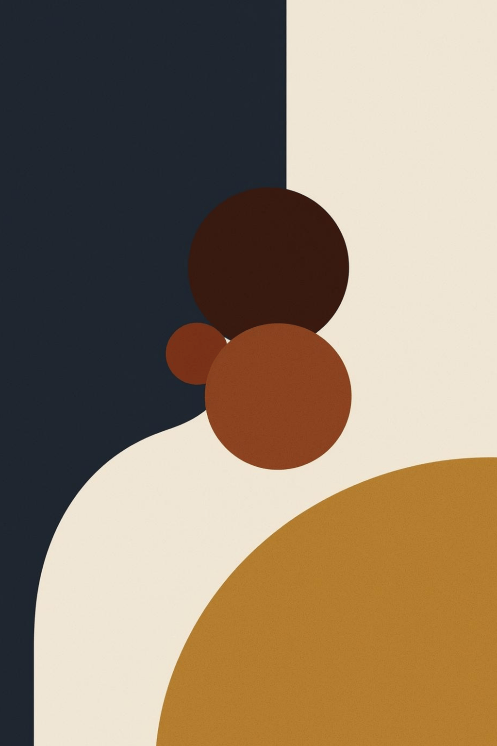 Lot de 3 Affiches Abstraites | Boho Chic | Impression Digitale | Formes Géométriques | Décoration Murale Neutre & Terracotta