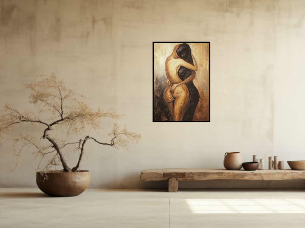 Art Abstrait Couple | style organique | Impression Digitale | Décoration Murale | style Moderne