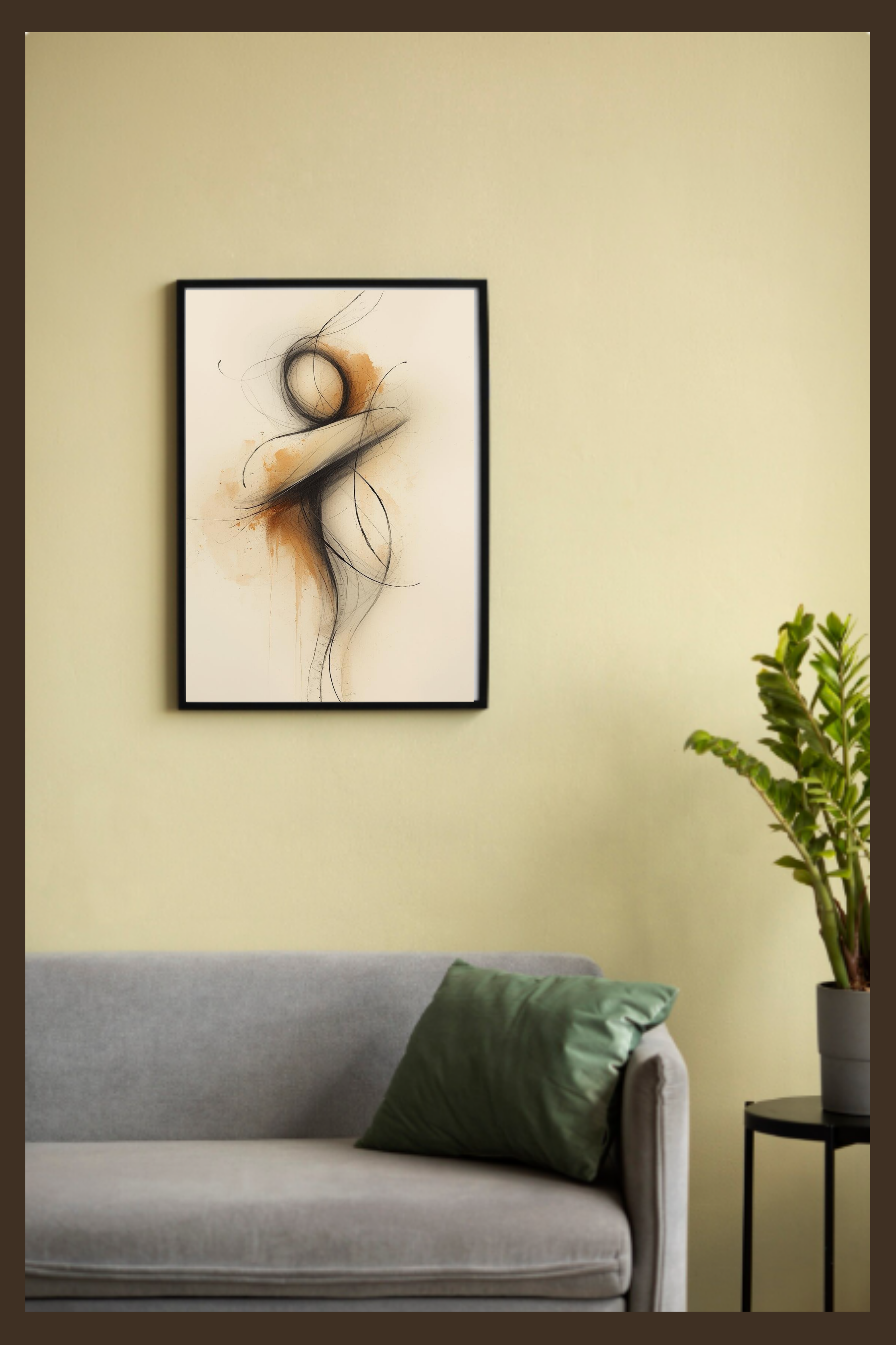 Lot 2 Art Abstrait Couple | style minimaliste | Impression Digitale | Décoration Murale | Abstrait couple | Art sensuel