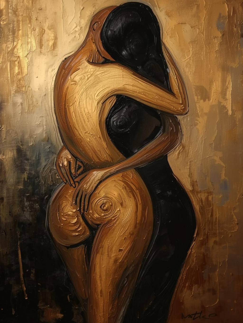 Art Abstrait Couple | style organique | Impression Digitale | Décoration Murale | style Moderne