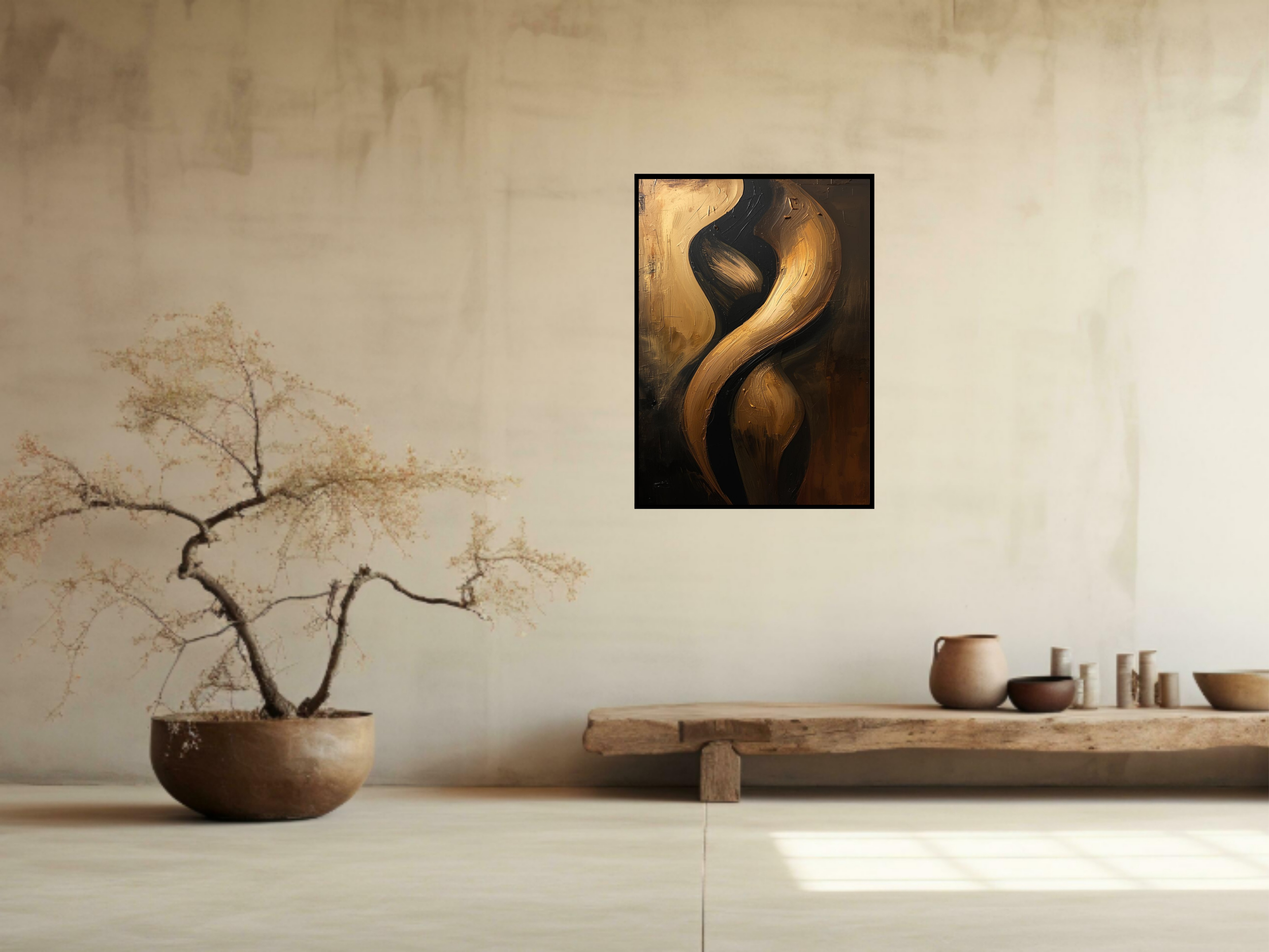 Art Abstrait Couple | style organique | Impression Digitale | Décoration Murale | style Moderne