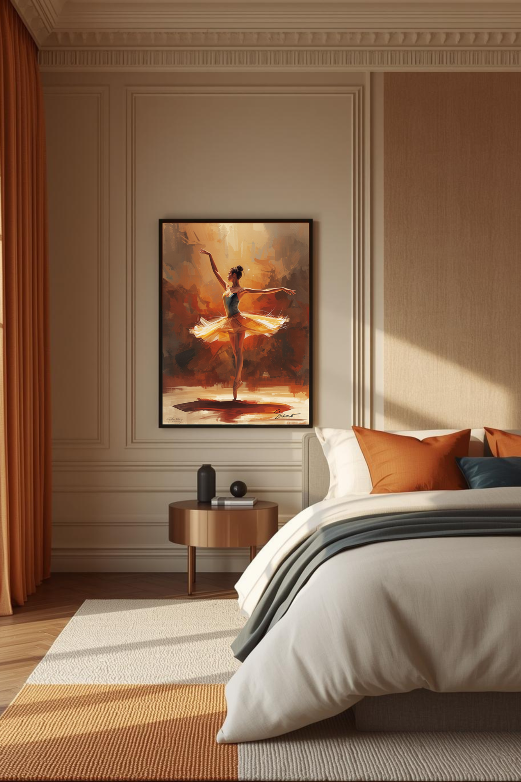 Ballet Wall Art Print Digital Download | Ballerina Poster | Dance Studio Decor | Beige Neutral Dancer Painting Canvas