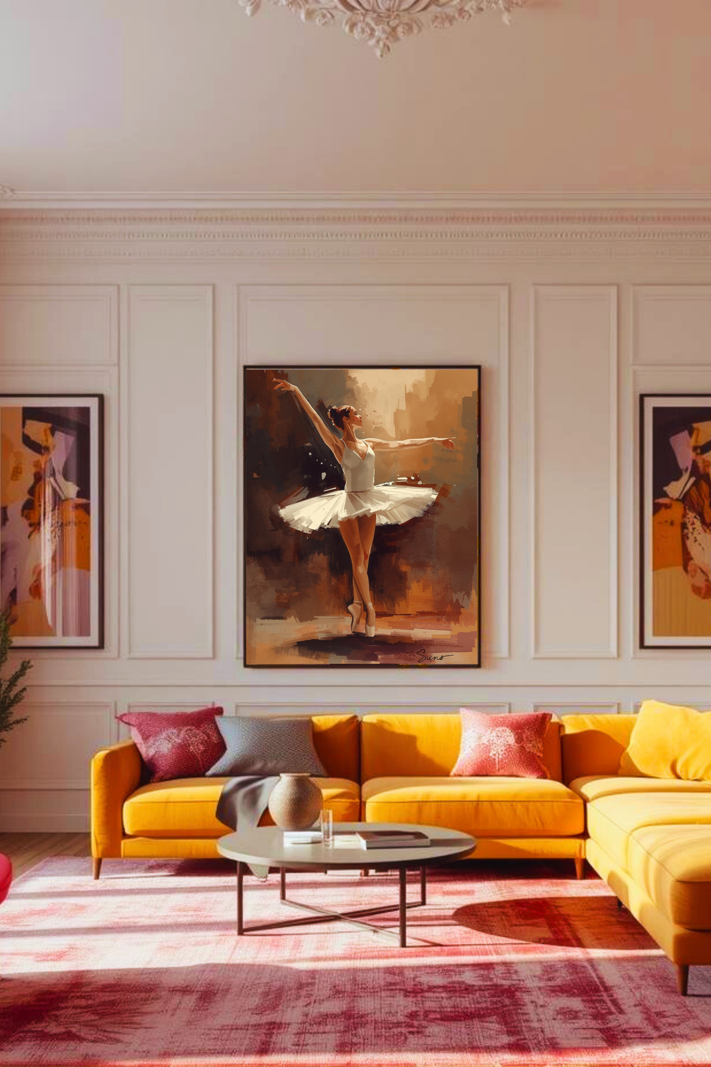 Ballet Wall Art Print Digital Download | Ballerina Poster | Dance Studio Decor | Beige Neutral Dancer Painting Canvas